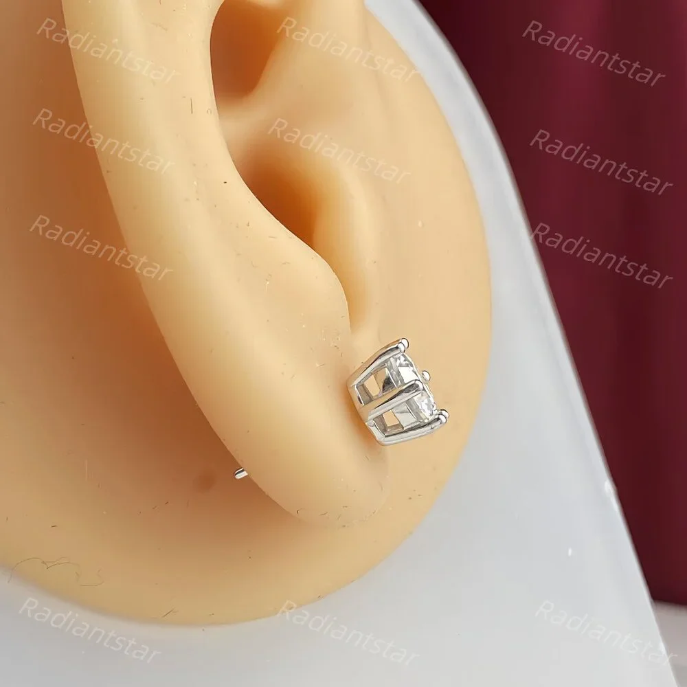 NEW Certified 2ct. t.w. Moissanite 6 Prong Solitaire Stud Earrings